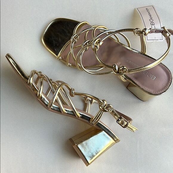 BCBGeneration Gold Strappy Women's Sandals - Picture 5 of 11